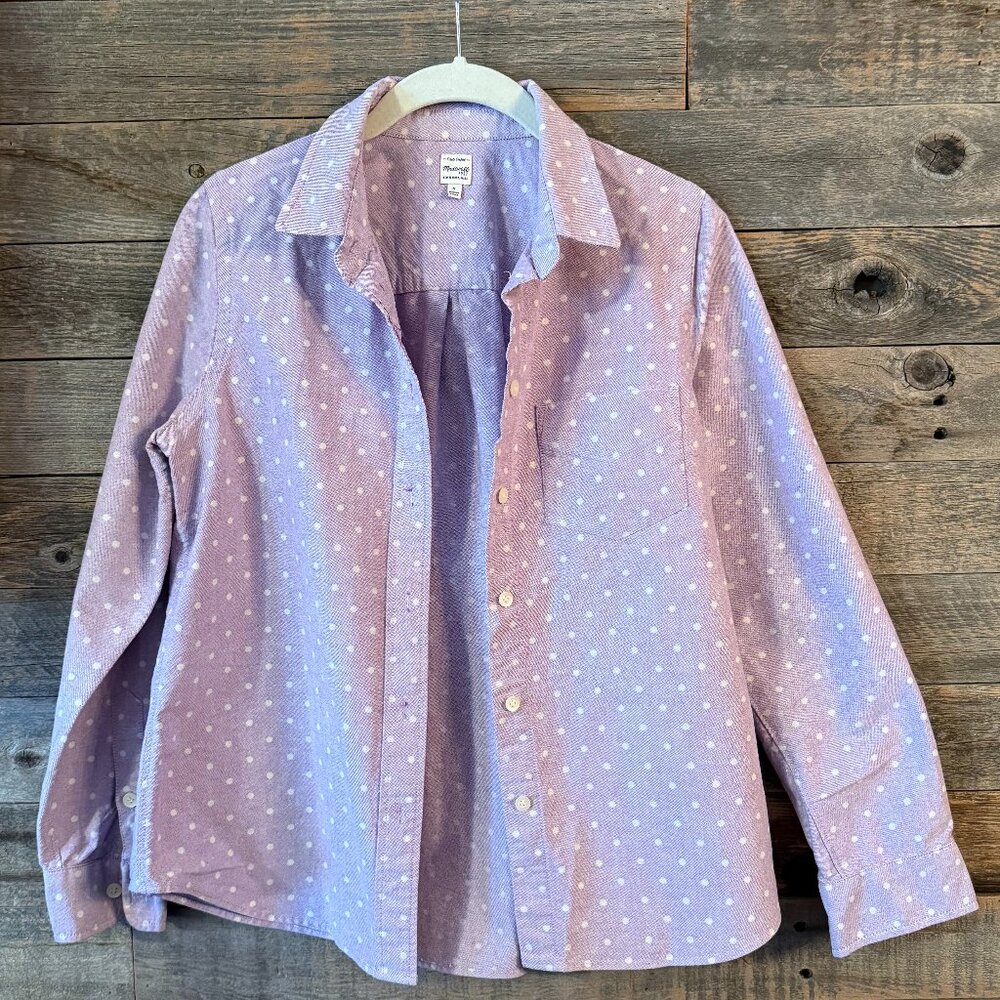 Madewell Lavender Polka Dot Button Down shirt in S
